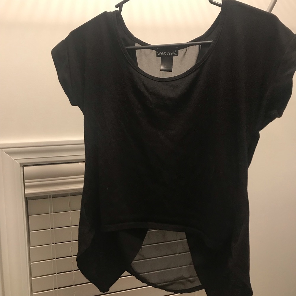 Wet Seal Black Blouse. Bow Detail On Back